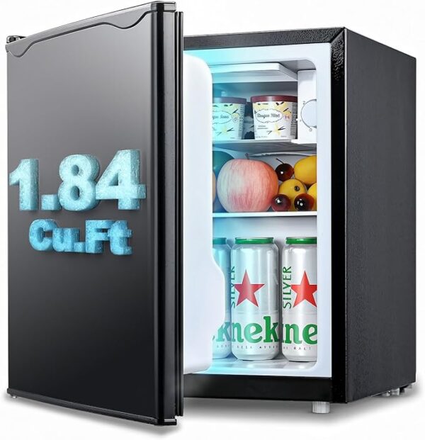 1.84 Cu.Ft Fridge with Freezer, Single Door Refrigerator with 5 Level Temperatures